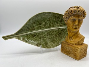lot 98 image: CHRISTAN TORTU - Paris Leaf PLatter and Bust of Michelangelos David Statue