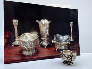 lot 175 image: Dollhouse Miniature - OMERA - STERLING SILVER Grape Hyacinth Bowl