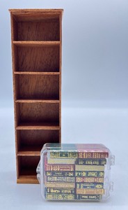 lot 178 image: Dollhouse Miniature - Bookcase with Books NOS