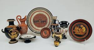 lot 183 image: Assortment of Vintage Greek-Themed Ceramics