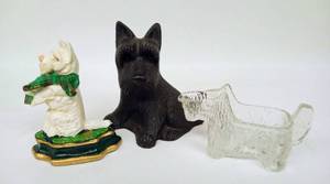 lot 192 image: Trio of Vintage Scottie Dog Figures