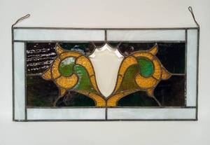 lot 243 image: Vintage Stained Glass Panel