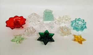 lot 251 image: Assortment of 13 Vintage Glass Candle Holders