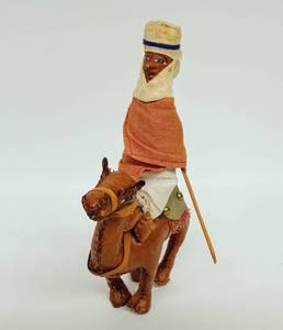 lot 254 image: Vintage Leather Camel with Rider Figure