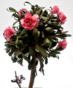 lot 231 image: Vintage Artisan Dollhouse Miniature - Rose Tree Topiary