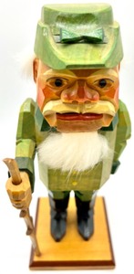 lot 235 image: Vintage Wood Carved Hunter NUTCRACKER Figure