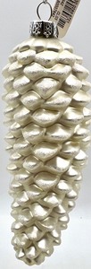 lot 287 image: Vintage Pinecone Glass Ornaments  including a DEPARTMENT 56 and Other Makers