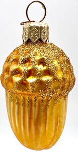lot 293 image: Vintage DEPARTMENT 56 Acorn and other Glass Acorn, Lighthouse and White Owl Ornaments