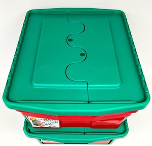 lot 330 image: 2 Red & Green Holiday Storage Containers