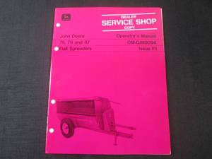 lot 56 image: (FS) John Deere 76 79 87 Flail Spreaders Operators Manual - OM-GA10094 - Pages (32)