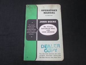 lot 58 image: (FS) John Deere 114-A Feed Grinder Operators & Parts Manual - OM-C9-1249 - Pages (80)