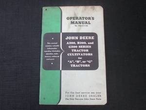lot 64 image: (FS) John Deere A200 B200 G200 Cultivators Operators & Parts Manual - OM-A17-748 - Pages (80)