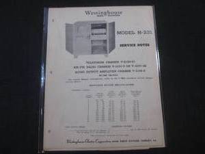 lot 67 image: (FS) Westinghouse Model H-231 Radio Television Service Notes - Vintage - Pages (24)