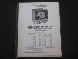 lot 73 image: (FS) Westinghouse Model H-604T10 & H-604T10A Radio Television Service Notes - Vintage - Pages (14)