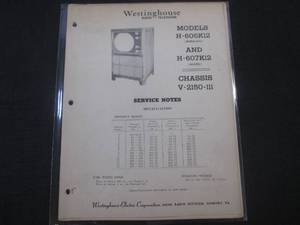 lot 74 image: (FS) Westinghouse Model H-606K12 & H-607K12 Radio Television Service Notes - Vintage - Pages (18)