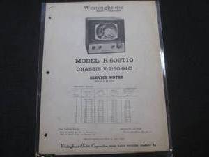 lot 75 image: (FS) Westinghouse Model H-609T10 Radio Television Service Notes - Vintage - Pages (18)