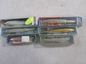 lot 99 image: (FS) 6 Vintage Fishing Lures In Box