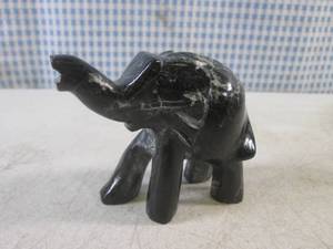 lot 164 image: (FS) Carved Polished Stone Elephant - 3 14 Long x 3 18 High