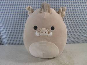 lot 204 image: (BS) Squishmallow 8 W x 10 H Warren The Boar Plush Pillow