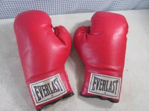 lot 210 image: (CSB) Pair Everlast 14oz Red Boxing Gloves