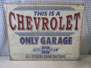 lot 231 image: (FS) This Is A Chevrolet Only Garage Tin Sign - 16 x 12 12 - New In Wrap