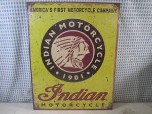 lot 240 image: (FS) Indian Motorcycle Tin Sign - 16 x 12 12 - New In Wrap