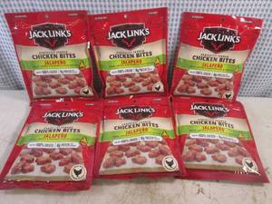 lot 308 image: (B-1) 6 Bags Jack Links Jalapeno Chicken Bites Best by Jan 2024