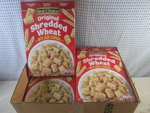lot 311 image: (C-1) 8 Boxes Original Shredded Wheat Bite Size Cereal 16.4oz Past Date