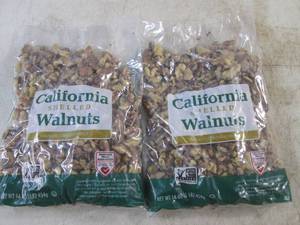 lot 320 image: (B-2) 2 Pounds of California Shelled Walnuts 2 - 1 Pound Bags Best by Aug 2024