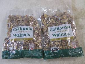 lot 322 image: (B-2) 2 Pounds of California Shelled Walnuts 2 - 1 Pound Bags Best by Aug 2024