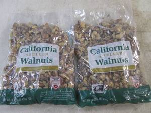 lot 323 image: (B-2) 2 Pounds of California Shelled Walnuts 2 - 1 Pound Bags Best by Aug 2024