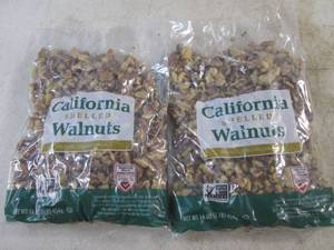 lot 325 image: (B-2) 2 Pounds of California Shelled Walnuts 2 - 1 Pound Bags Best by Aug 2024