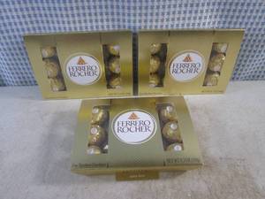lot 330 image: (B-3) 3 Packs of Ferrero Rocher Fine Hazelnut Chocolates 5.3oz 12 per Pack Best by March 2024