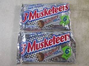 lot 333 image: (B-3) 12 - 3 Musketeers Candy Bars - 2 Packages of 6 Full Size Bars Best by March 2024