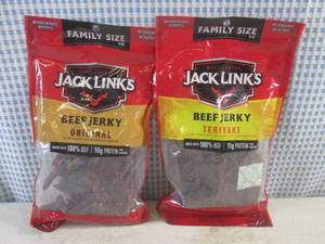 lot 342 image: (B-2) 2 Family Size Bags Jack Links Beef Jerky Past Date