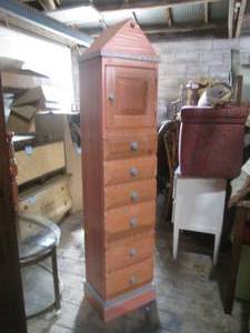 lot 388 image: (GRG) Tall Wood 6-Drawer Top Door Cabinet  Dresser  Organizer 67 12 Tall