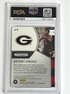 2020 Panini Prizm DP Anthony Edwards Green Prizm #41 RC PSA 10 Gem Mint