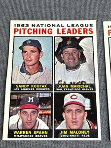 1964 Topps Baseball Pitching Leaders #3 and #4 - KoufaxSpahnMarichalWhitey Ford