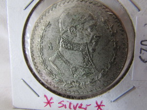 1961 Mexico Silver 1 Peso