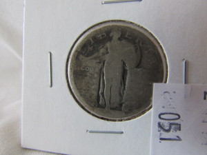 1918 D Silver Standing Liberty Quarter