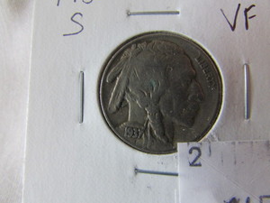 1937 S Buffalo Nickel - VF
