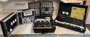lot 20 image: CRT and Tube Vintage Testing Equipment- B&K Model 747 Conductance Tube Tester, B& 647 CRT RestoreAnalyzer, SECO Model 107C Deluxe Tube Tester, Sencor CR168 Universal CRT Tester