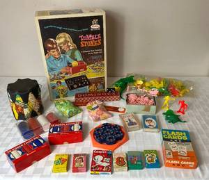 lot 68 image: Vintage Activities Assortment - Card Games, Rock Polisher, Chips, and Kids Toys