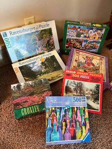 lot 79 image: Jigsaw Puzzles  - Assorted Sizes, Ravensburger, Masterpieces, Croxley, MB and Guild