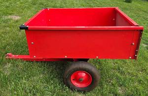lot 11 image: Towable Lawn Trailer - Metal, Removable Tailgate, 32.75 W x 29 H x 5 L