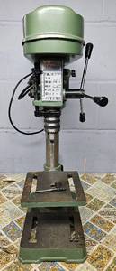 lot 32 image: 5 Speed 13MM Drill Press Model ZJ4110 with Bits