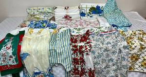 lot 92 image: Vintage Linens and Aprons, Tablecloths, Bedsheets, Pillowcases, Napkins and more