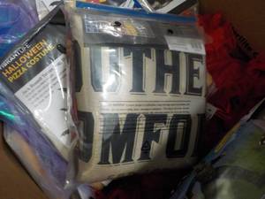 Pallet of New Halloween Costumes, Seasonal and Food