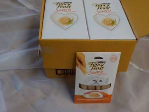 30 x 4 packs Natural Salmon and Tuna in a Demi Glaze Purina Fancy Feast Savory Cat Treats retail $3 each