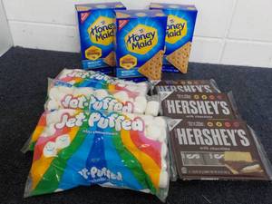 Smores Kit - 3 each 14.4 oz Boxes Honey Maid Graham Crackers, 12 oz Bag Marshmallows and 3 x 6 packs Hersheys Full Size Candy Bars